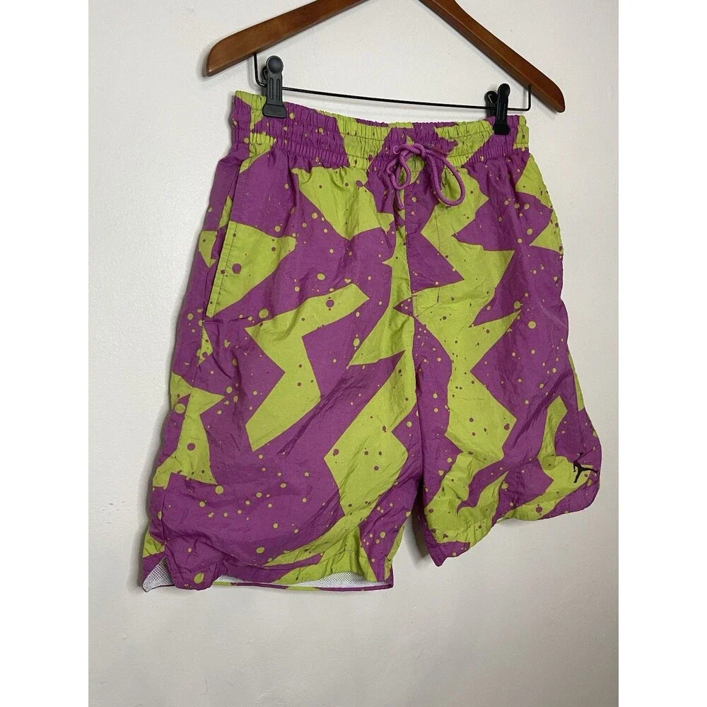 Jordan Men's Medium Purple Green Windbreaker Poolside Shorts